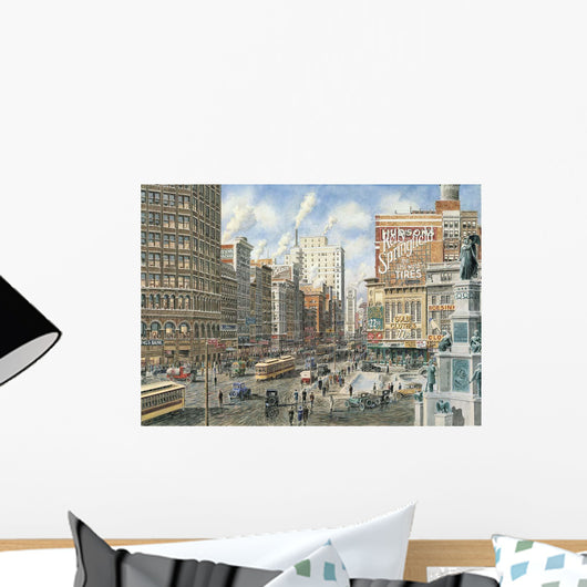 Detroit Looking North Woodward Wall Decal