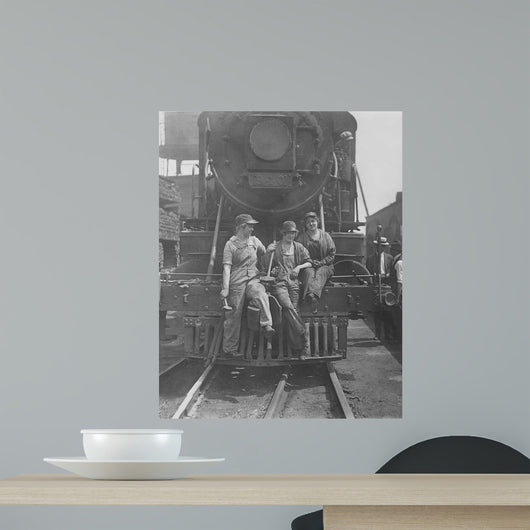 Women Laborers Seated Front Wall Decal