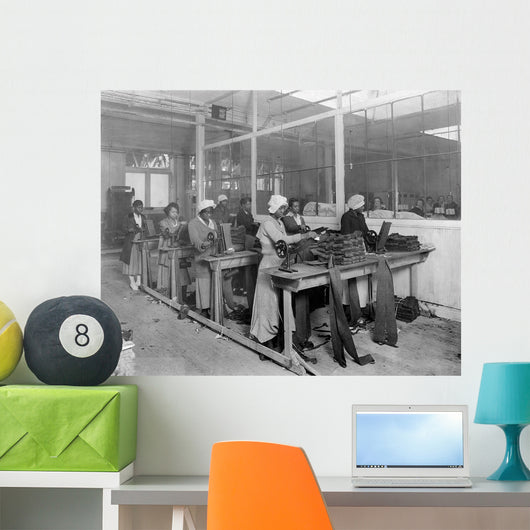 African-American Women Manufacturing Spiral Wall Decal