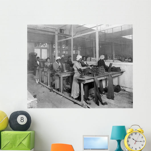 African-American Women Manufacturing Spiral Wall Decal