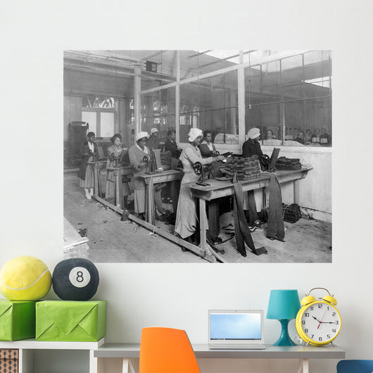 African-American Women Manufacturing Spiral Wall Decal