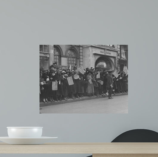 Crowds Waiting for Parade Wall Decal