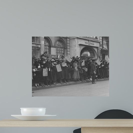 Crowds Waiting for Parade Wall Decal