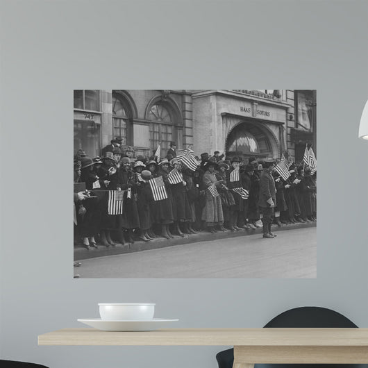 Crowds Waiting for Parade Wall Decal