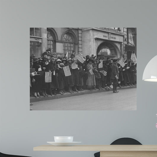 Crowds Waiting for Parade Wall Decal