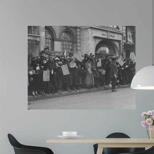 Crowds Waiting for Parade Wall Decal