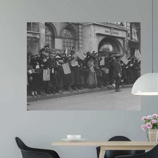 Crowds Waiting for Parade Wall Decal