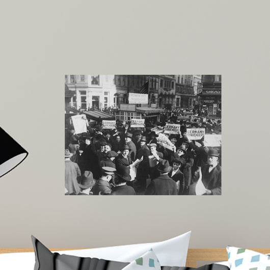 Crowd Times Square Holding Wall Decal