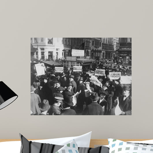 Crowd Times Square Holding Wall Decal