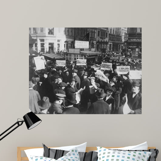 Crowd Times Square Holding Wall Decal