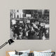 Crowd Times Square Holding Wall Decal