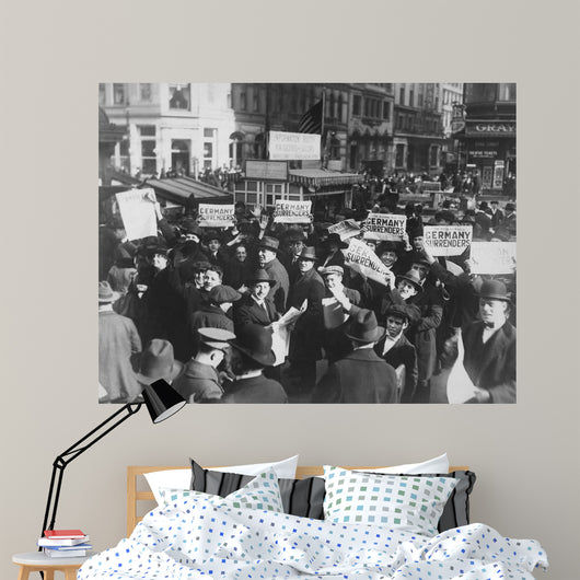 Crowd Times Square Holding Wall Decal