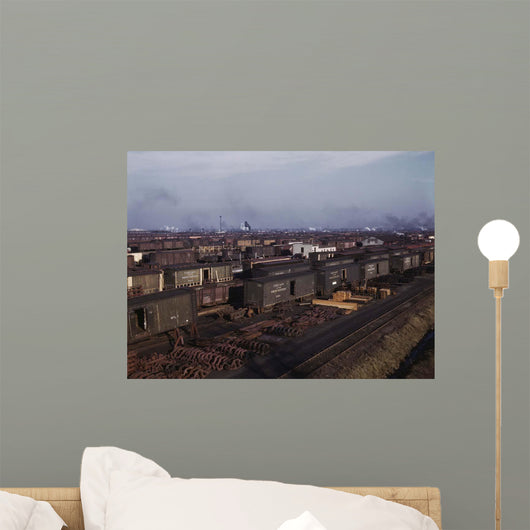 Freight Cars Being Maneuvered Wall Decal