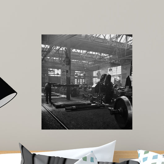 Inside Locomotive Repair Shops Wall Decal