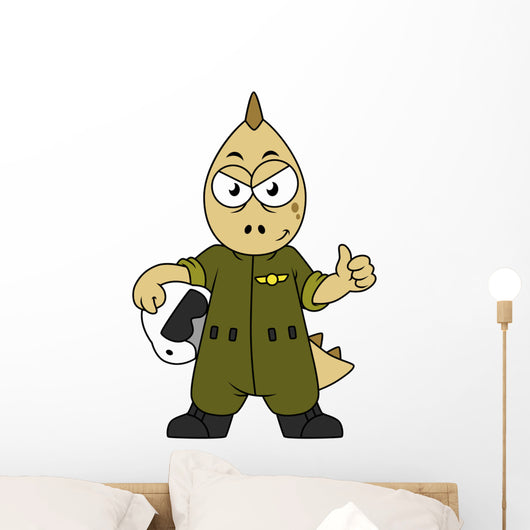 Illustration Allosaurus Jet Pilot Wall Decal