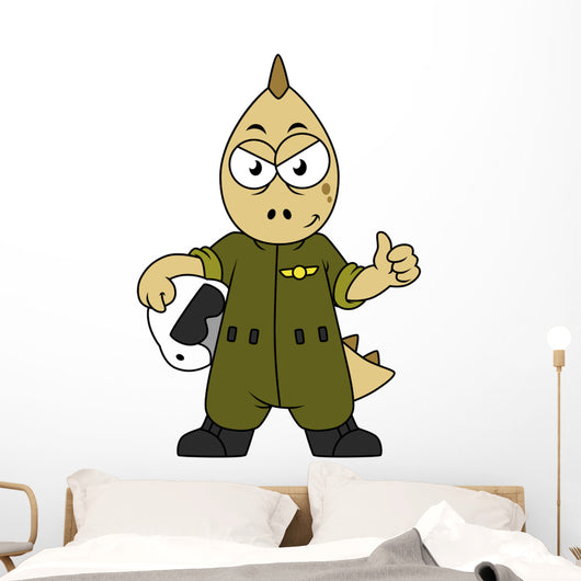 Illustration Allosaurus Jet Pilot Wall Decal