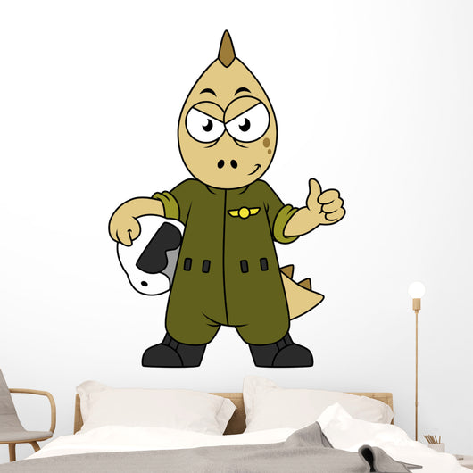 Illustration Allosaurus Jet Pilot Wall Decal