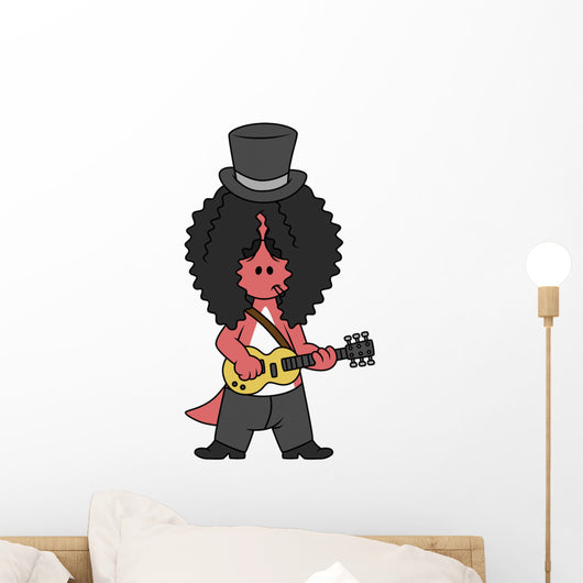 Illustration Allosaurus Guitar Playing Wall Decal