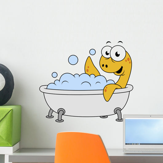 Illustration Bathing Loch Ness Wall Decal