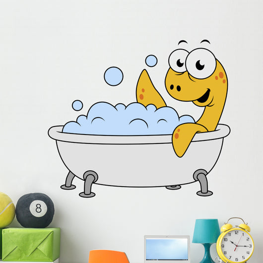 Illustration Bathing Loch Ness Wall Decal