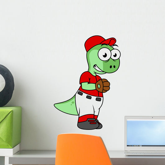 Illustration Pachycephalosaurus Baseball Pitcher Wall Decal