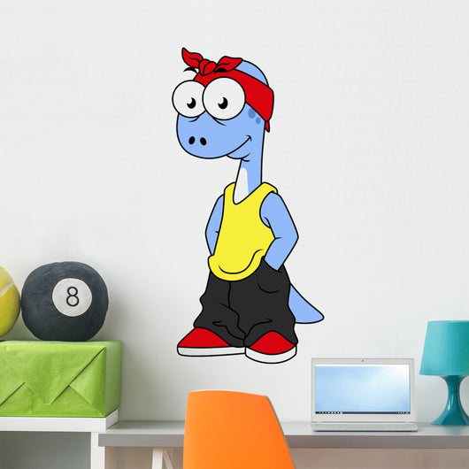 Illustration Brontosaurus Dressed Hip Wall Decal