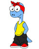 Illustration Brontosaurus Dressed Hip Wall Decal