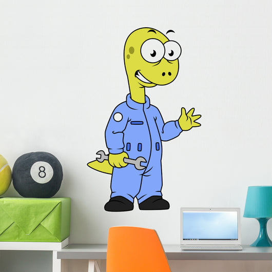 Illustration Brontosaurus Mechanic Wall Decal