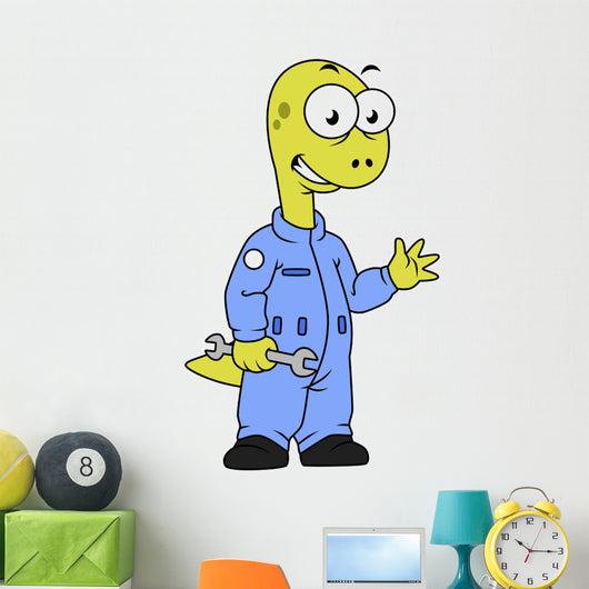 Illustration Brontosaurus Mechanic Wall Decal