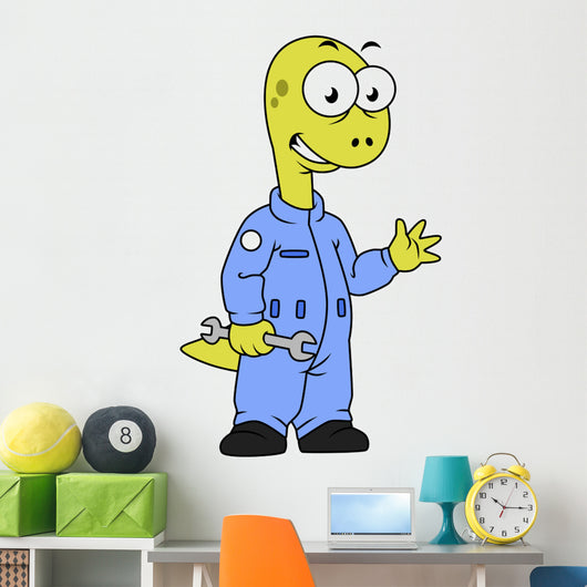 Illustration Brontosaurus Mechanic Wall Decal