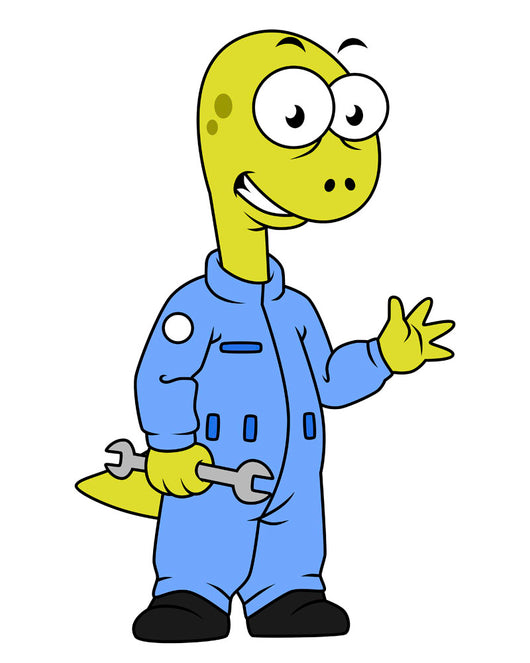 Illustration Brontosaurus Mechanic Wall Decal