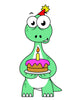 Illustration Brontosaurus with Birthday Wall Decal