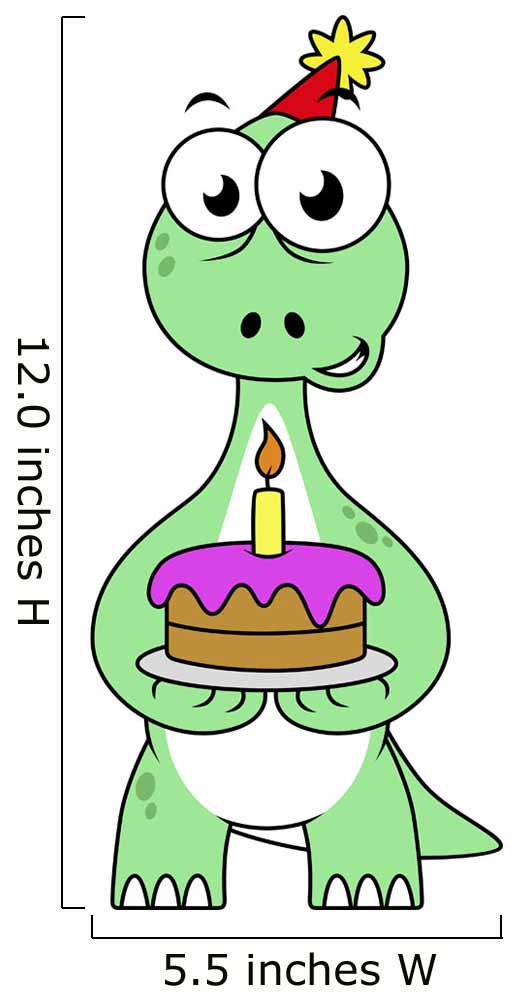 Illustration Brontosaurus with Birthday Wall Decal