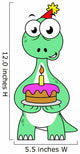 Illustration Brontosaurus with Birthday Wall Decal