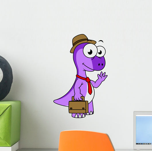 Illustration Pachycephalosaurus Businessman Wall Decal