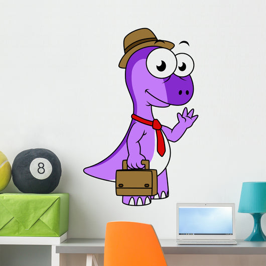 Illustration Pachycephalosaurus Businessman Wall Decal
