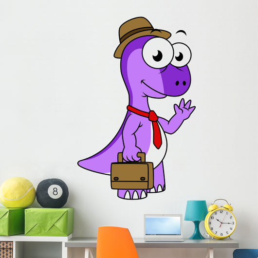 Illustration Pachycephalosaurus Businessman Wall Decal