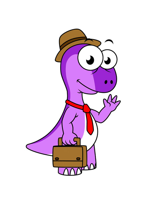 Illustration Pachycephalosaurus Businessman Wall Decal
