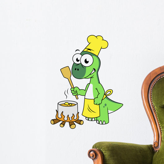 Illustration Parasaurolophus Dinosaur Cooking Wall Decal
