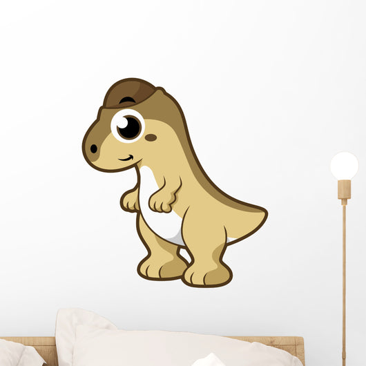 Cute Illustration Pachycephalosaurus Dinosaur Wall Decal Design 1