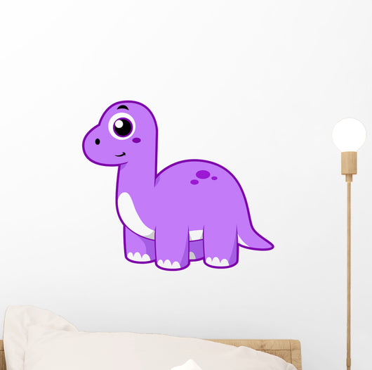 Cute Illustration Brontosaurus Dinosaur Wall Decal