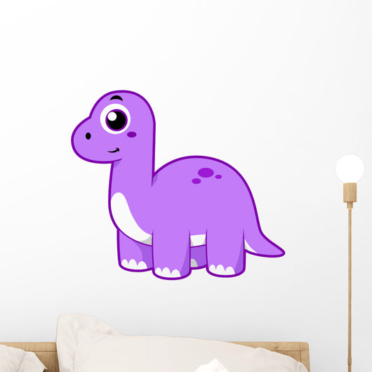 Cute Illustration Brontosaurus Dinosaur Wall Decal