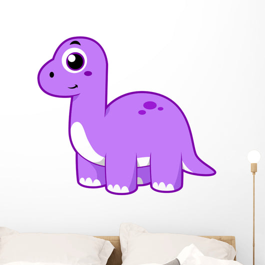 Cute Illustration Brontosaurus Dinosaur Wall Decal