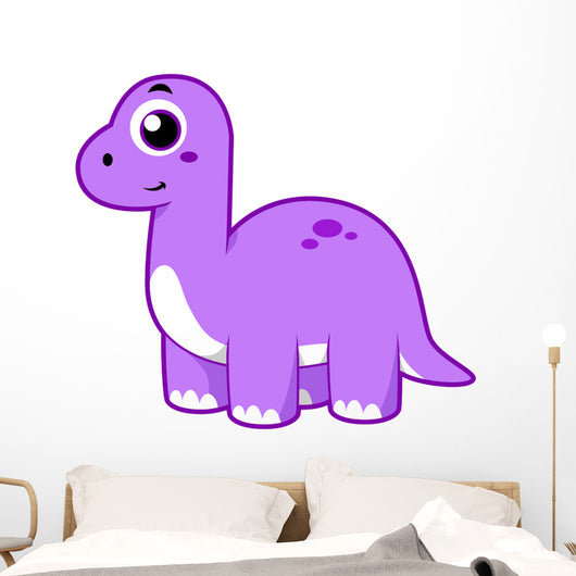 Cute Illustration Brontosaurus Dinosaur Wall Decal