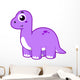 Cute Illustration Brontosaurus Dinosaur Wall Decal