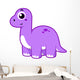 Cute Illustration Brontosaurus Dinosaur Wall Decal