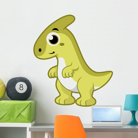 Cute Illustration Parasaurolophus Dinosaur Wall Decal Design 3