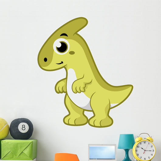 Cute Illustration Parasaurolophus Dinosaur Wall Decal Design 3