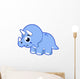 Cute Illustration Triceratops Dinosaur Wall Decal