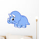 Cute Illustration Triceratops Dinosaur Wall Decal